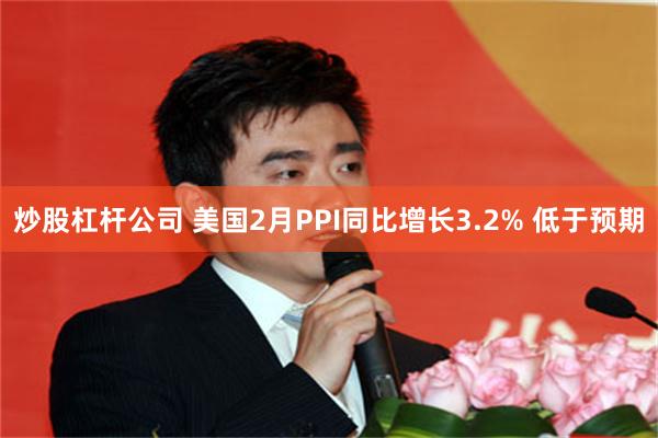 炒股杠杆公司 美国2月PPI同比增长3.2% 低于预期