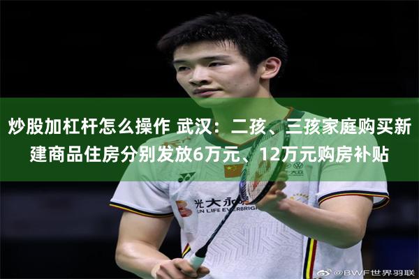 炒股加杠杆怎么操作 武汉：二孩、三孩家庭购买新建商品住房分别发放6万元、12万元购房补贴