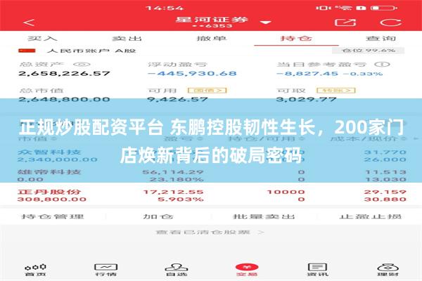 正规炒股配资平台 东鹏控股韧性生长，200家门店焕新背后的破局密码