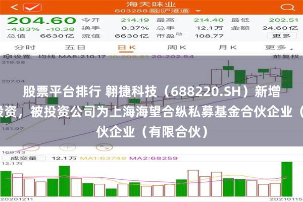 股票平台排行 翱捷科技（688220.SH）新增一起对外投资，被投资公司为上海海望合纵私募基金合伙企业（有限合伙）