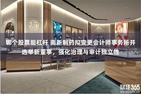 哪个股票能杠杆 南新制药拟变更会计师事务所并选举新董事，强化治理与审计独立性