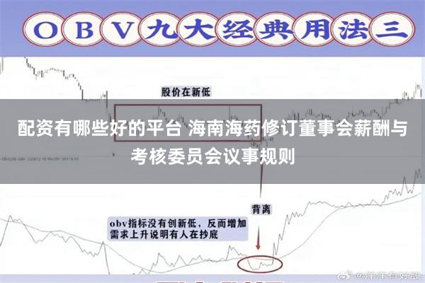 配资有哪些好的平台 海南海药修订董事会薪酬与考核委员会议事规则