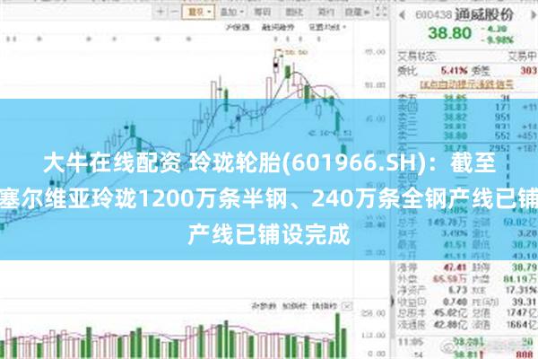 大牛在线配资 玲珑轮胎(601966.SH)：截至目前，塞尔维亚玲珑1200万条半钢、240万条全钢产线已铺设完成