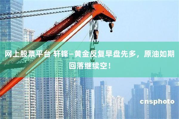 网上股票平台 轩锋—黄金反复早盘先多,原油如期回落继续空!
