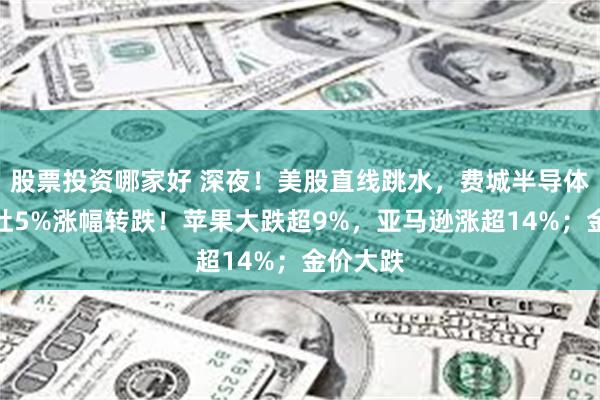 股票投资哪家好 深夜！美股直线跳水，费城半导体指数回吐5%涨幅转跌！苹果大跌超9%，亚马逊涨超14%；金价大跌