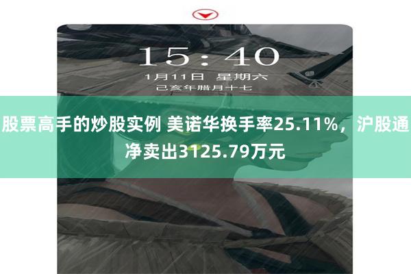 股票高手的炒股实例 美诺华换手率25.11%，沪股通净卖出3125.79万元
