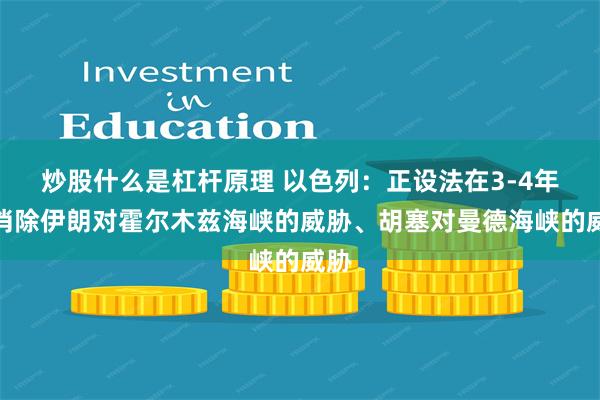 炒股什么是杠杆原理 以色列：正设法在3-4年内消除伊朗对霍尔木兹海峡的威胁、胡塞对曼德海峡的威胁