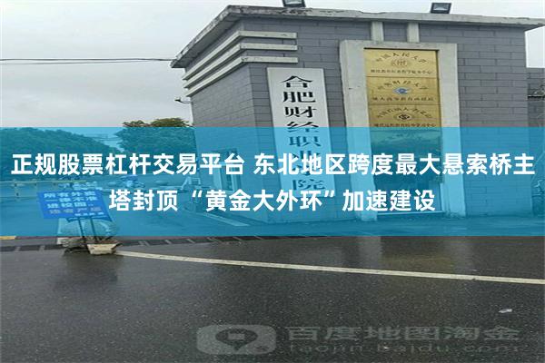 正规股票杠杆交易平台 东北地区跨度最大悬索桥主塔封顶 “黄金大外环”加速建设