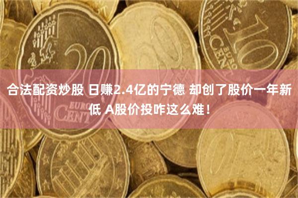 合法配资炒股 日赚2.4亿的宁德 却创了股价一年新低 A股价投咋这么难！