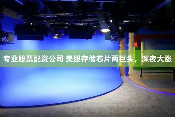 专业股票配资公司 美股存储芯片两巨头，深夜大涨